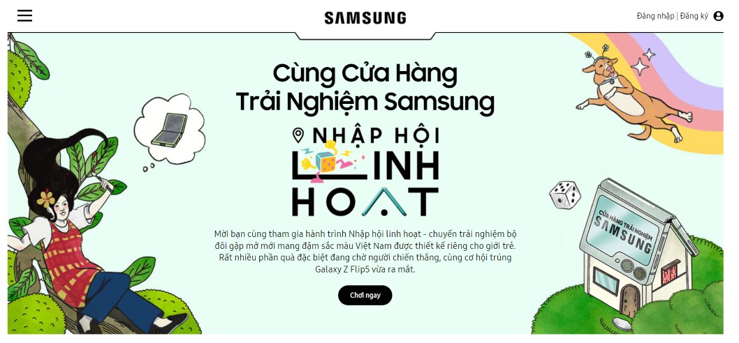 ‘Nhập Hội Linh Hoạt’ hiện diện tại tất cả các cửa hàng trải nghiệm Samsung trên toàn quốc