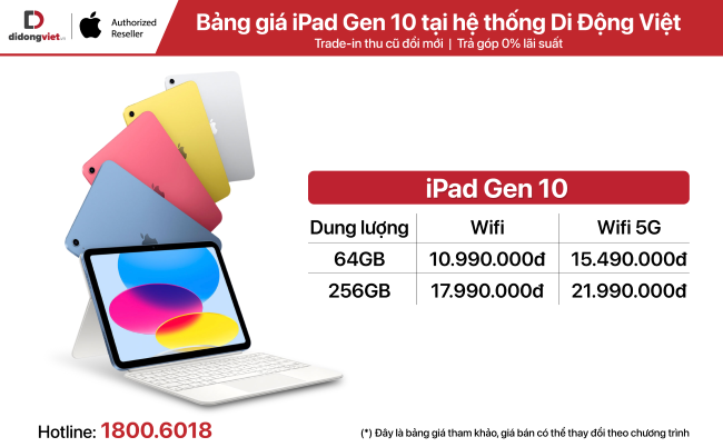 iPad Gen 10 chính thức lên kệ với giá chỉ từ 10,99 triệu đồng