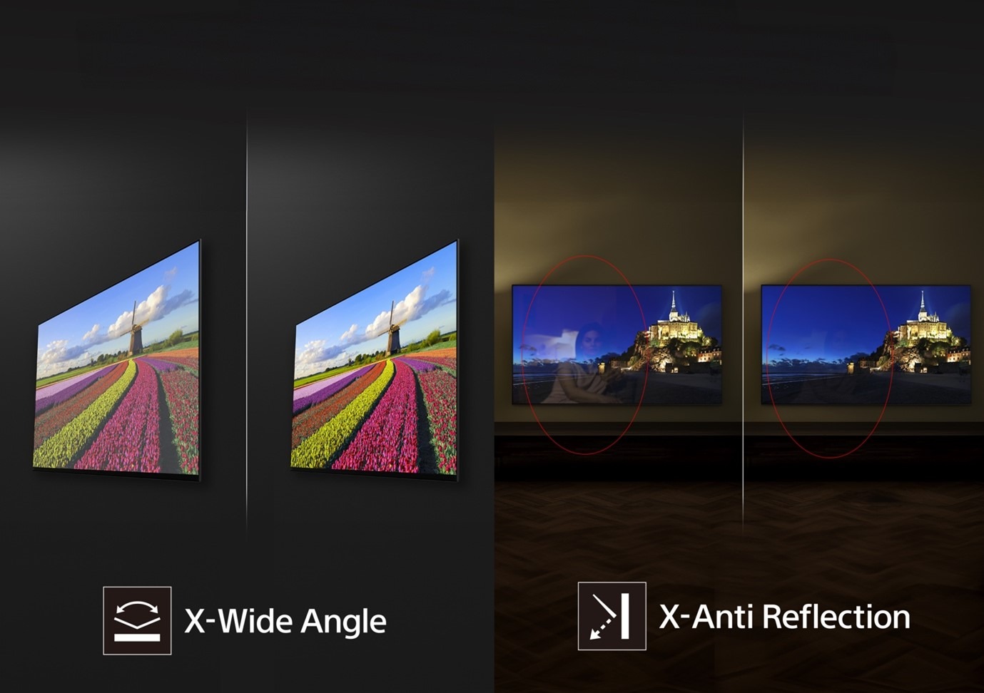 Tính năng X-Anti Reflection and X-Wide Angle tối ưu trải nghiệm xem trên TV BRAVIA 9